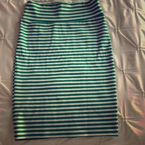 Lularoe Striped green and white Cassie